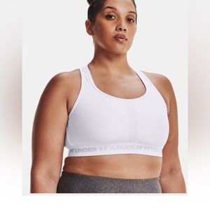 Under Armour mid cross back sports bra white size 3X